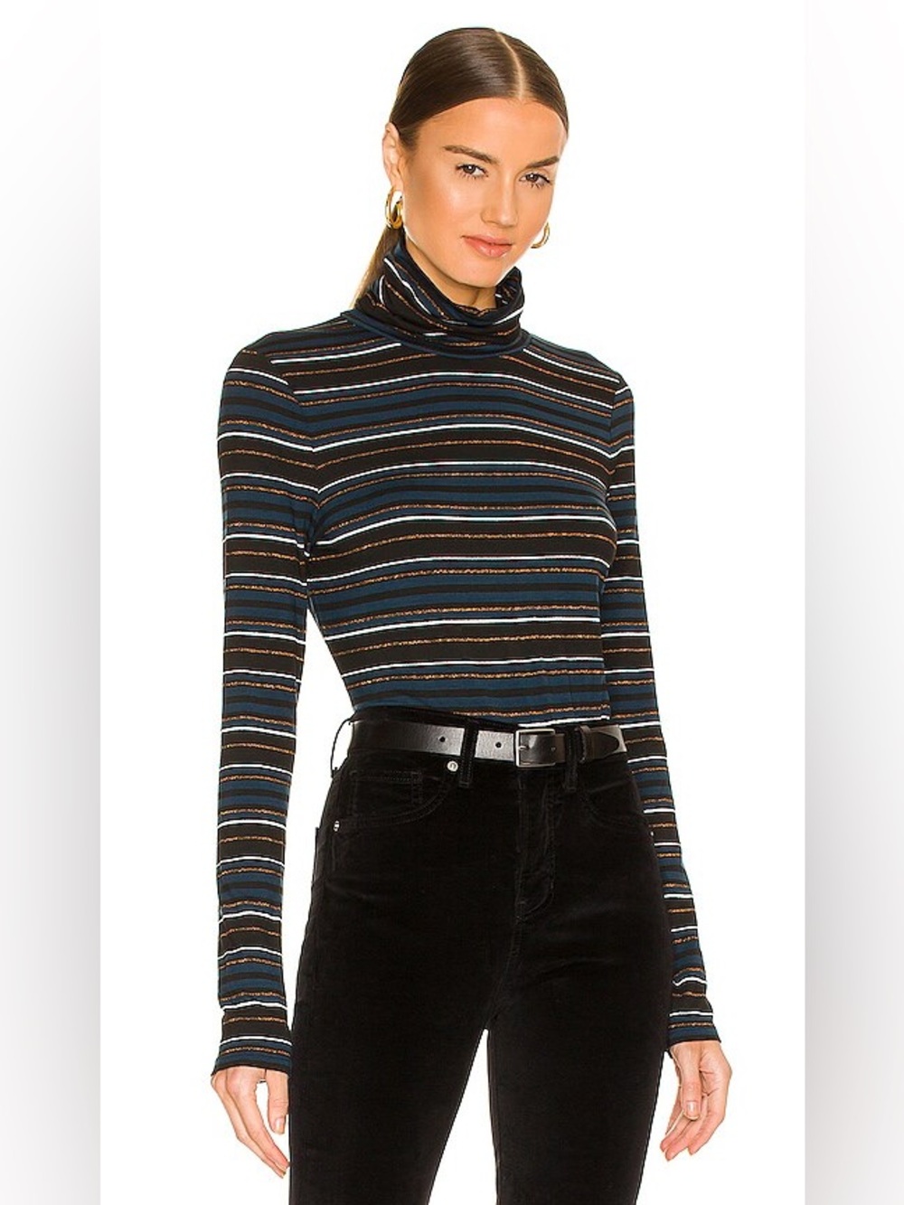 Women's Veronica Beard Audrey Turtleneck in Dark Multi Size M